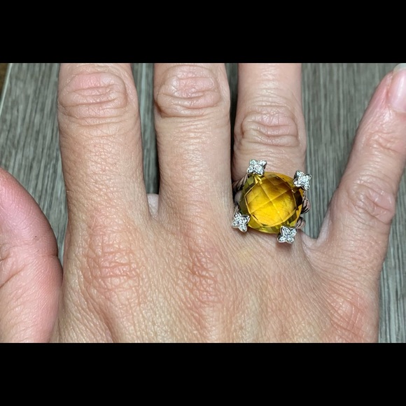 COPY - David Yurman Cushion Lemon Citrine & Diamond Ring - Picture 5 of 5